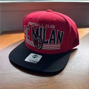 AC Milan Red and Black Snapback Hat OSFM